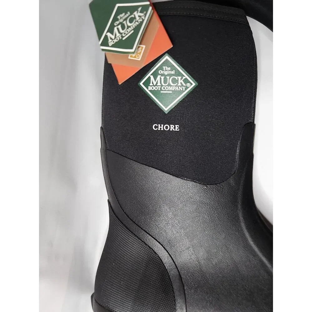 Muck Boot Chore Classic Mid Men’s Size 12 Black Waterproof Work Boots